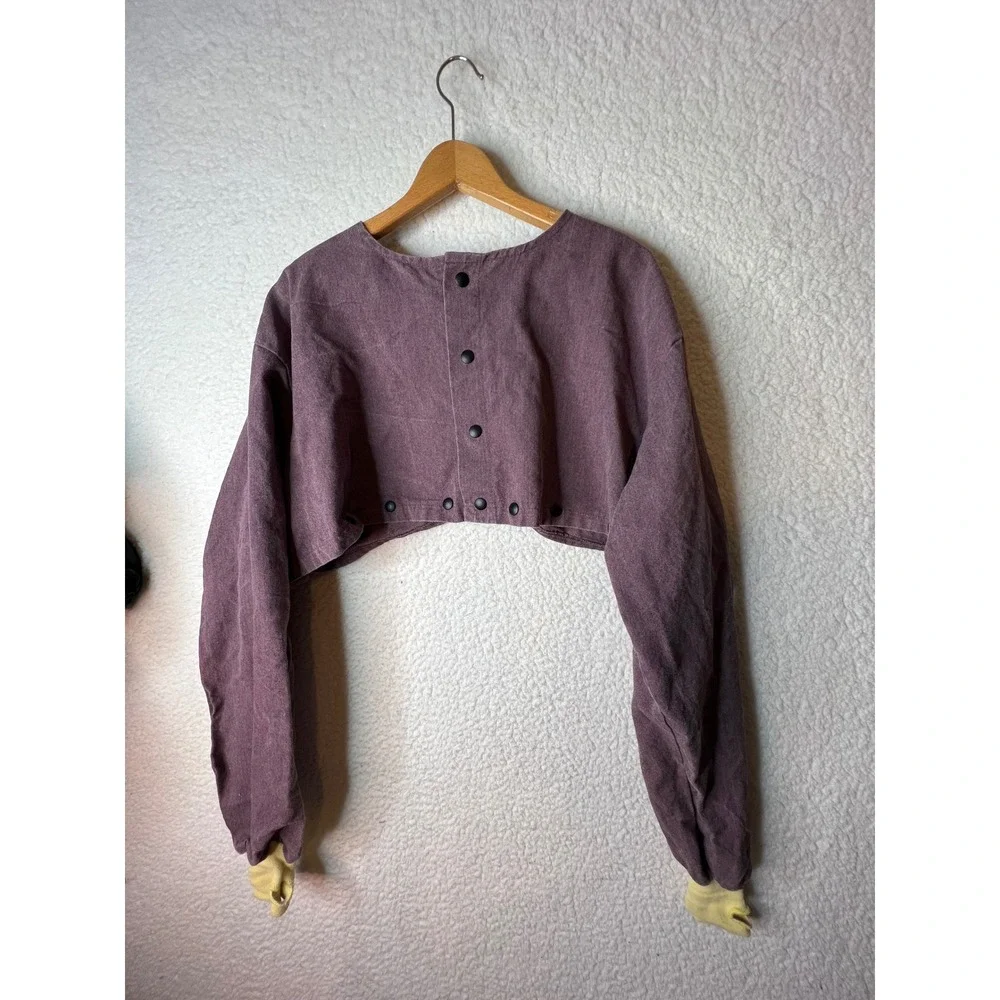 Tri-Star Glove Flame Resistant Shrug Bolero Ultra Crop Purple Snap Front 2XL